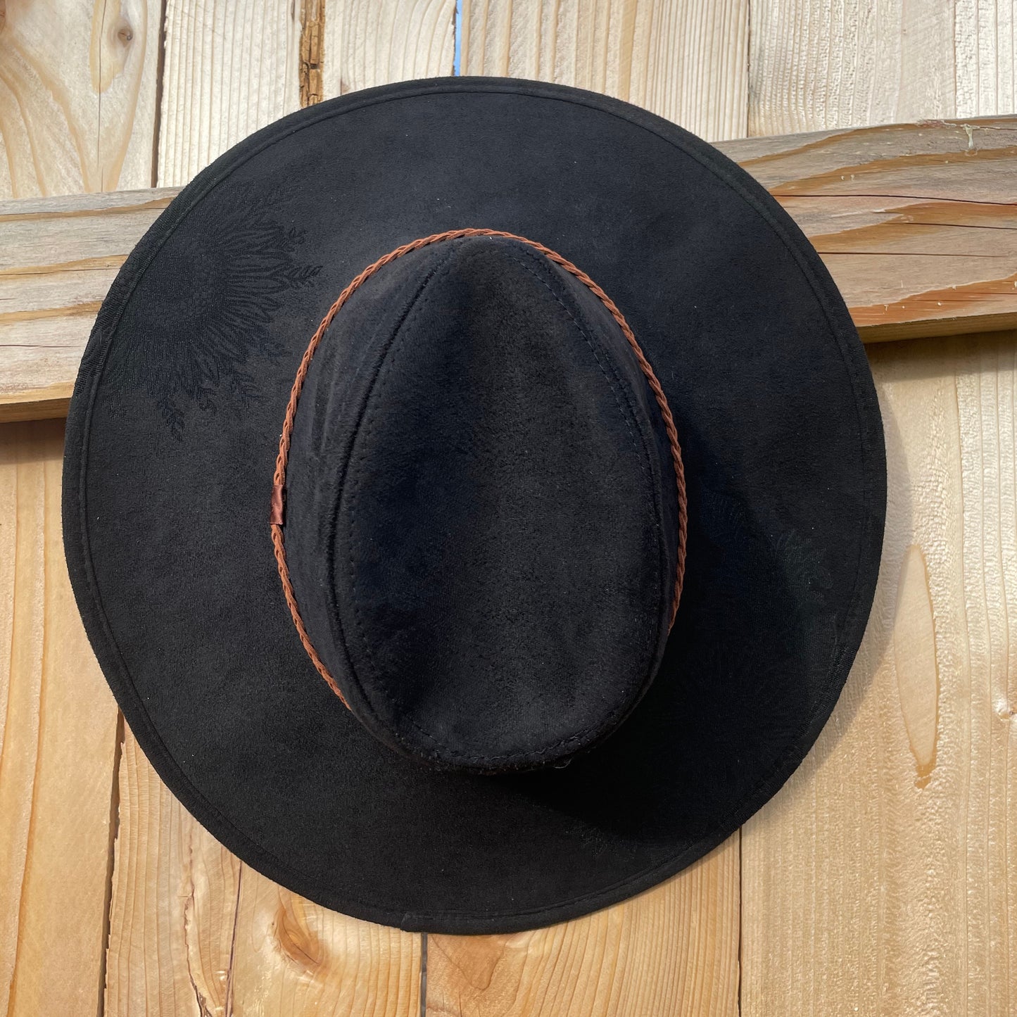 Sunflower Burned Boho Panama Hat - Bow'ho & Co